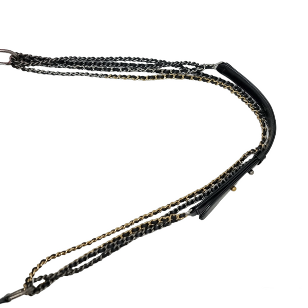 Chanel Gabrielle Medium Calfskin Leather 3 Tone Hardware (White/Black)