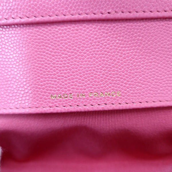 Chanel Glasses Case With Classic Chain Caviar Ghw (Pink)