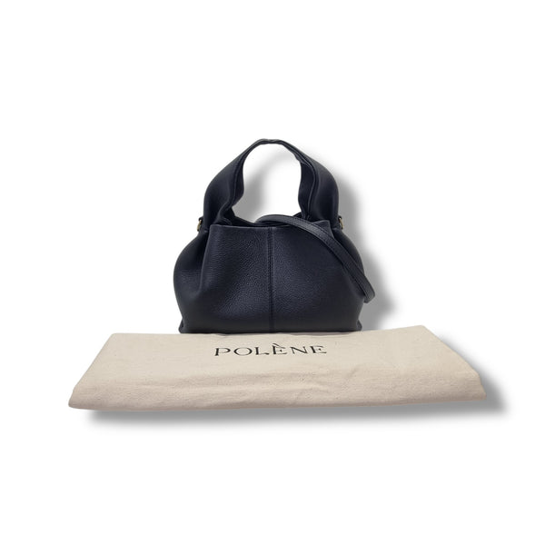 Polene Numero Neuf Mini Leather Tote Ghw (Black)