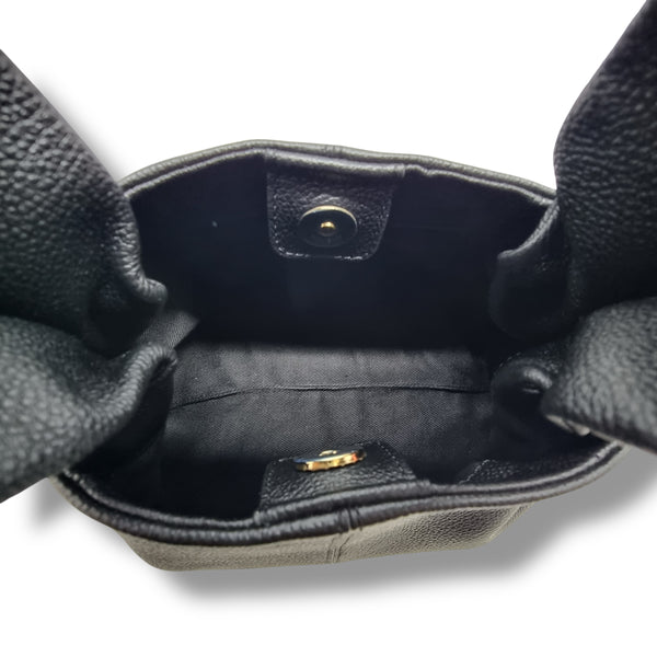 Polene Numero Neuf Mini Leather Tote Ghw (Black)