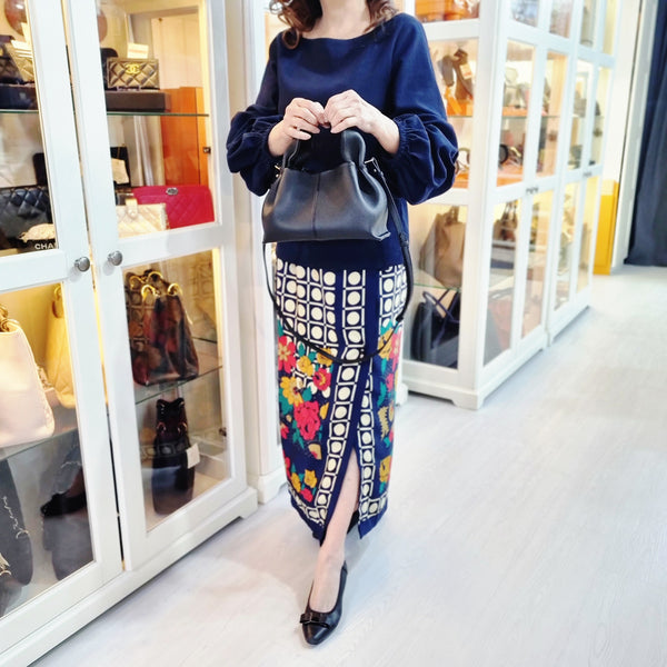 Polene Numero Neuf Mini Leather Tote Ghw (Black)