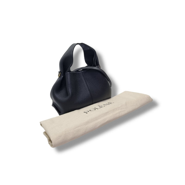 Polene Numero Neuf Mini Leather Tote Ghw (Black)