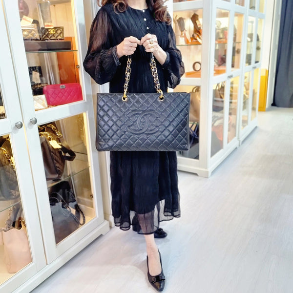 Chanel GST Xtra Large Caviar Ghw (Black)