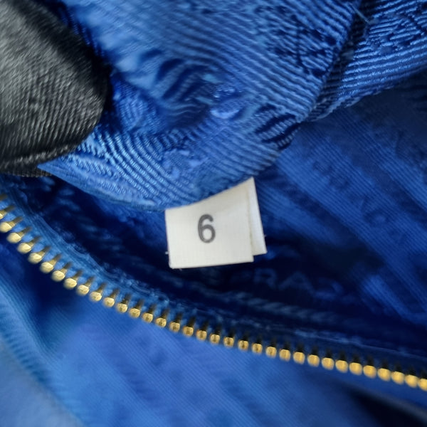 Prada BR4970 Vitello Daino Leather Shoulder Bag Ghw (Cobalto-Blue)