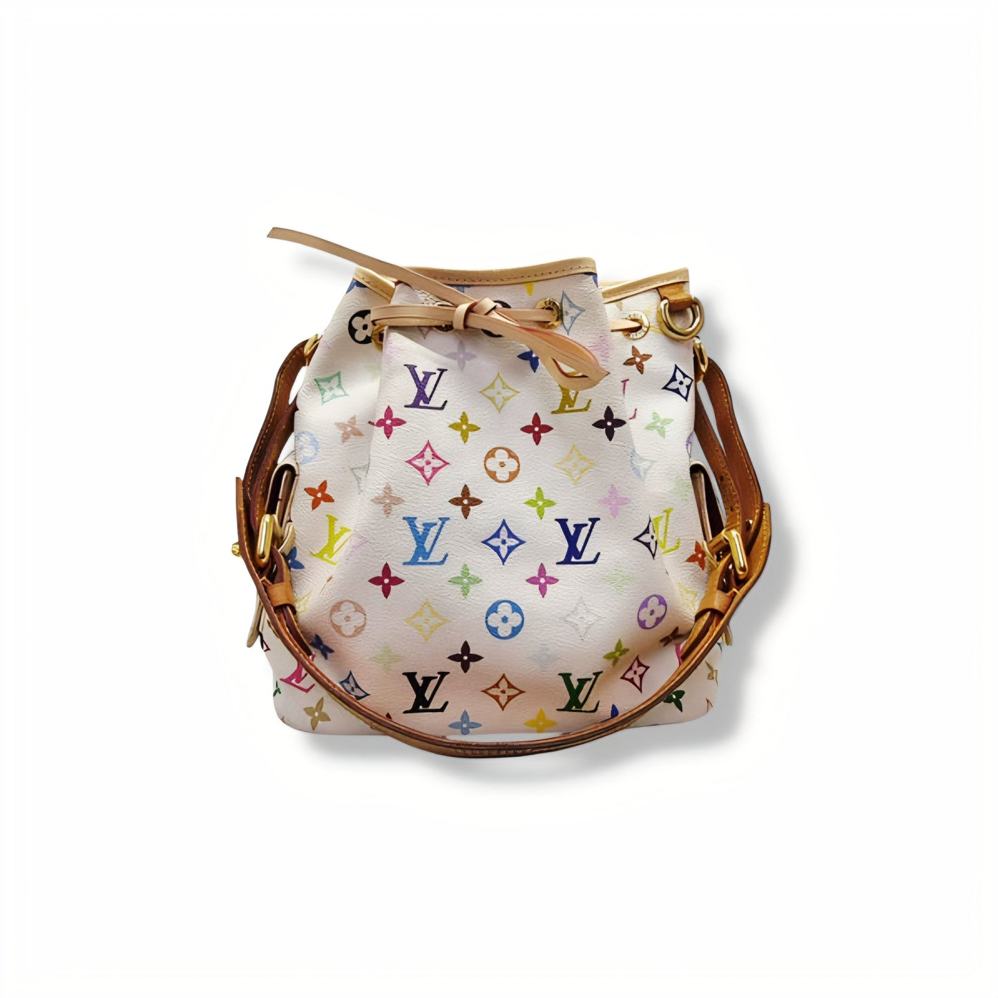 Louis Vuitton Petit Noe Monogram Multicolour White Ghw