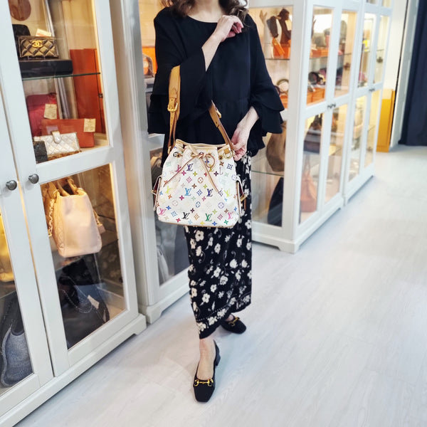 Louis Vuitton Petit Noe Monogram Multicolour White Ghw