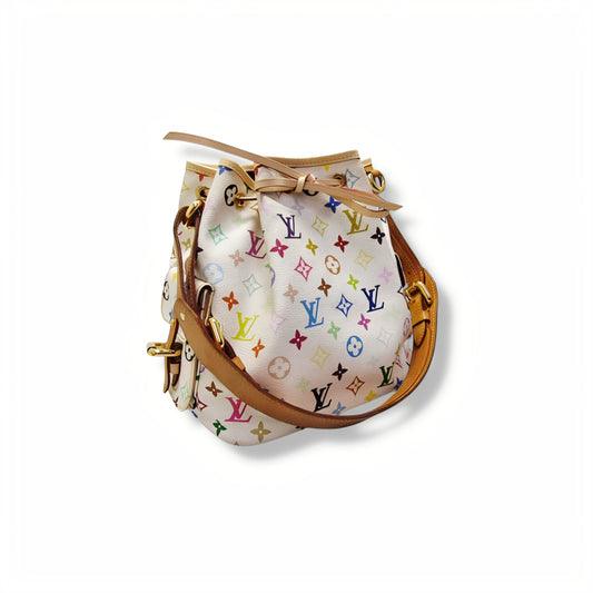 Louis Vuitton Petit Noe Monogram Multicolour White Ghw