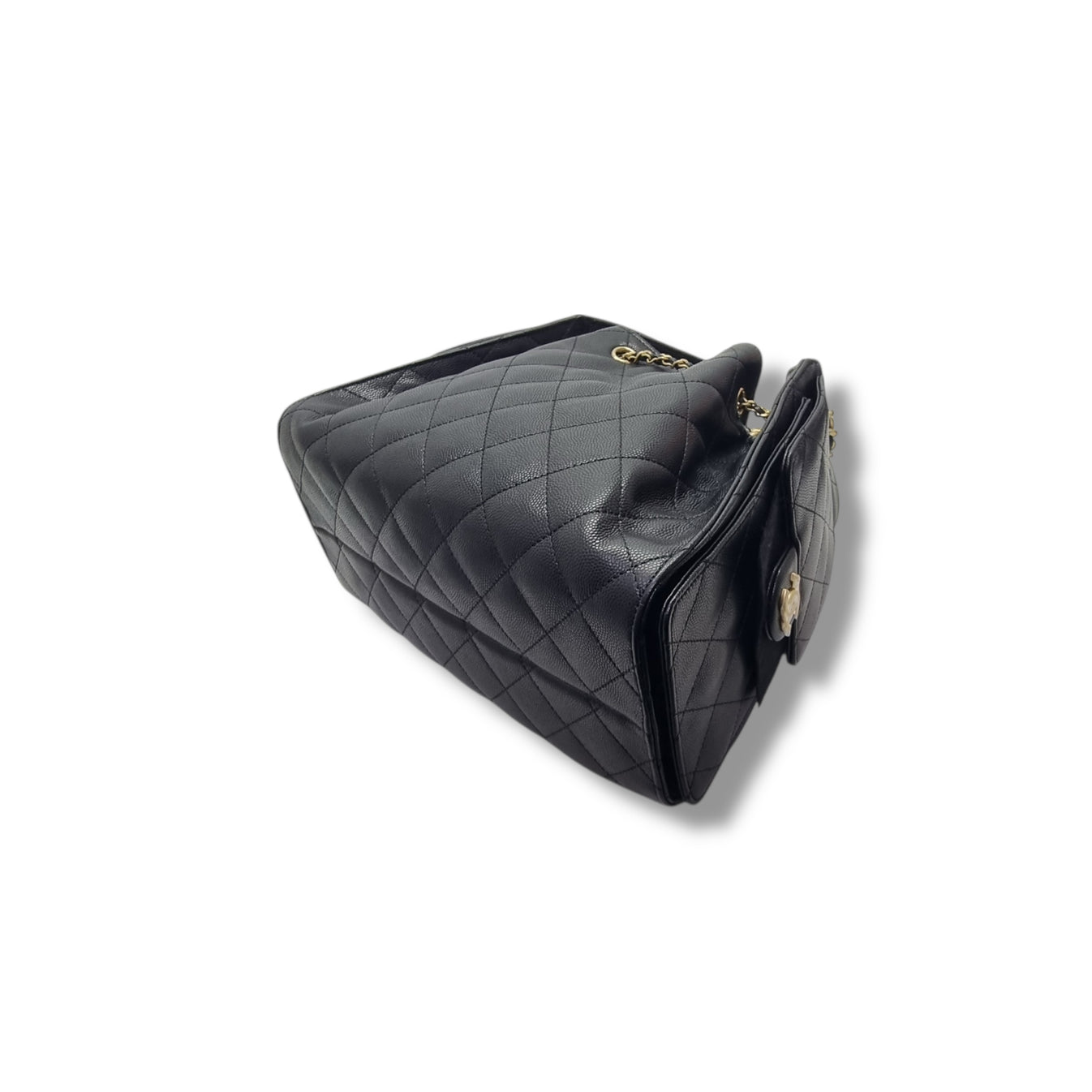 Chanel 25 Small Grained Calfskin Ghw (Black)