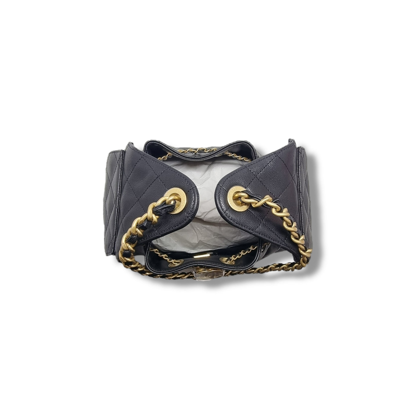 Chanel 25 Small Grained Calfskin Ghw (Black)
