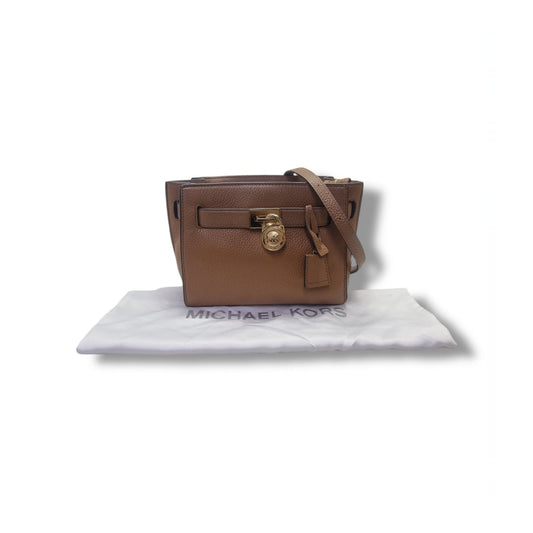 Michael Kors Hamilton Leather Crossbody Ghw (Brown)