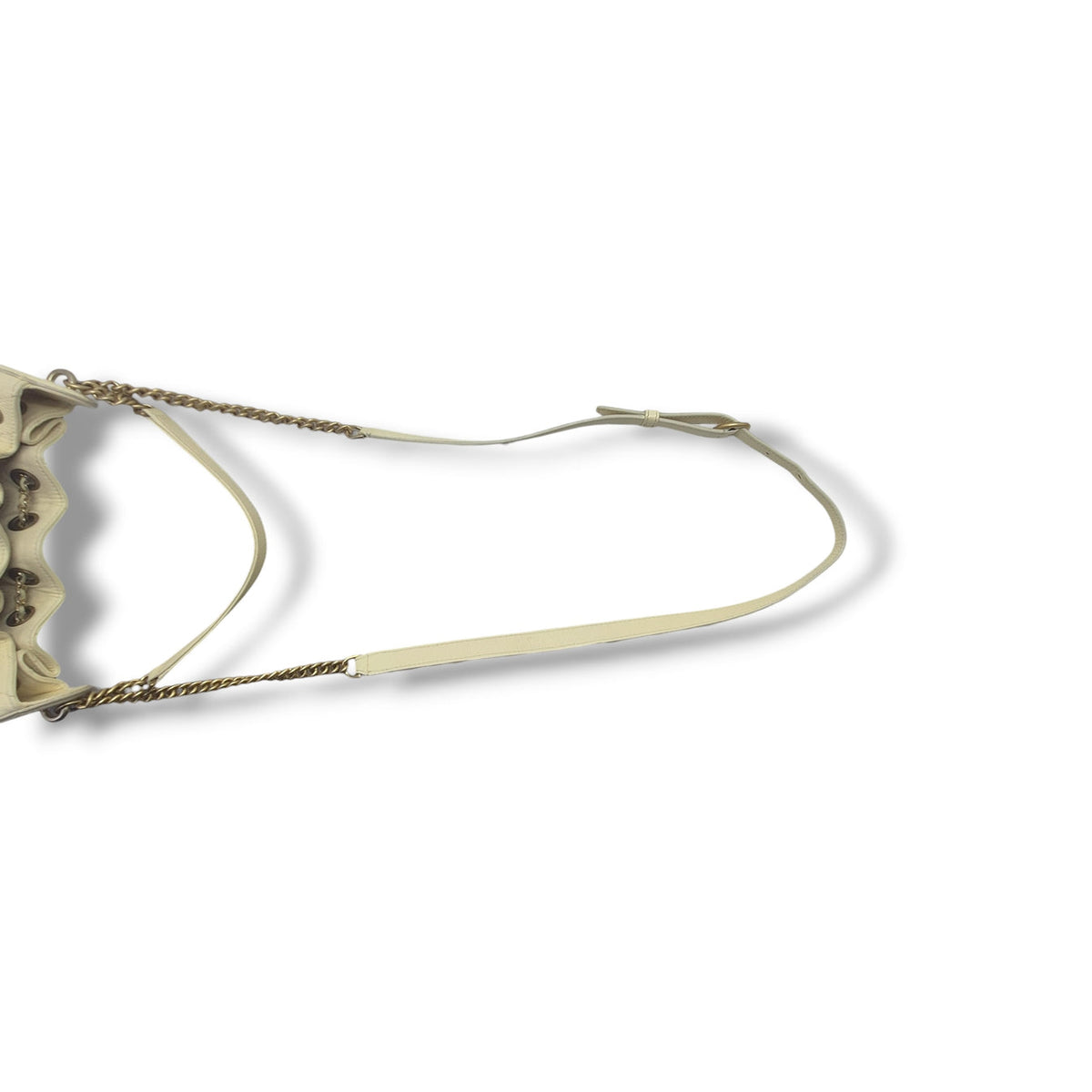 Chanel Chevron Grained Calfskin Drawstring Bucket Bag Ghw (Light Yellow)