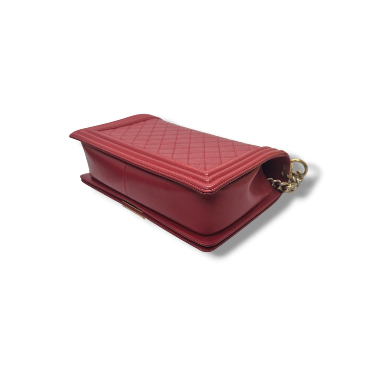 Chanel Boy Large Lambskin Ghw (Red)