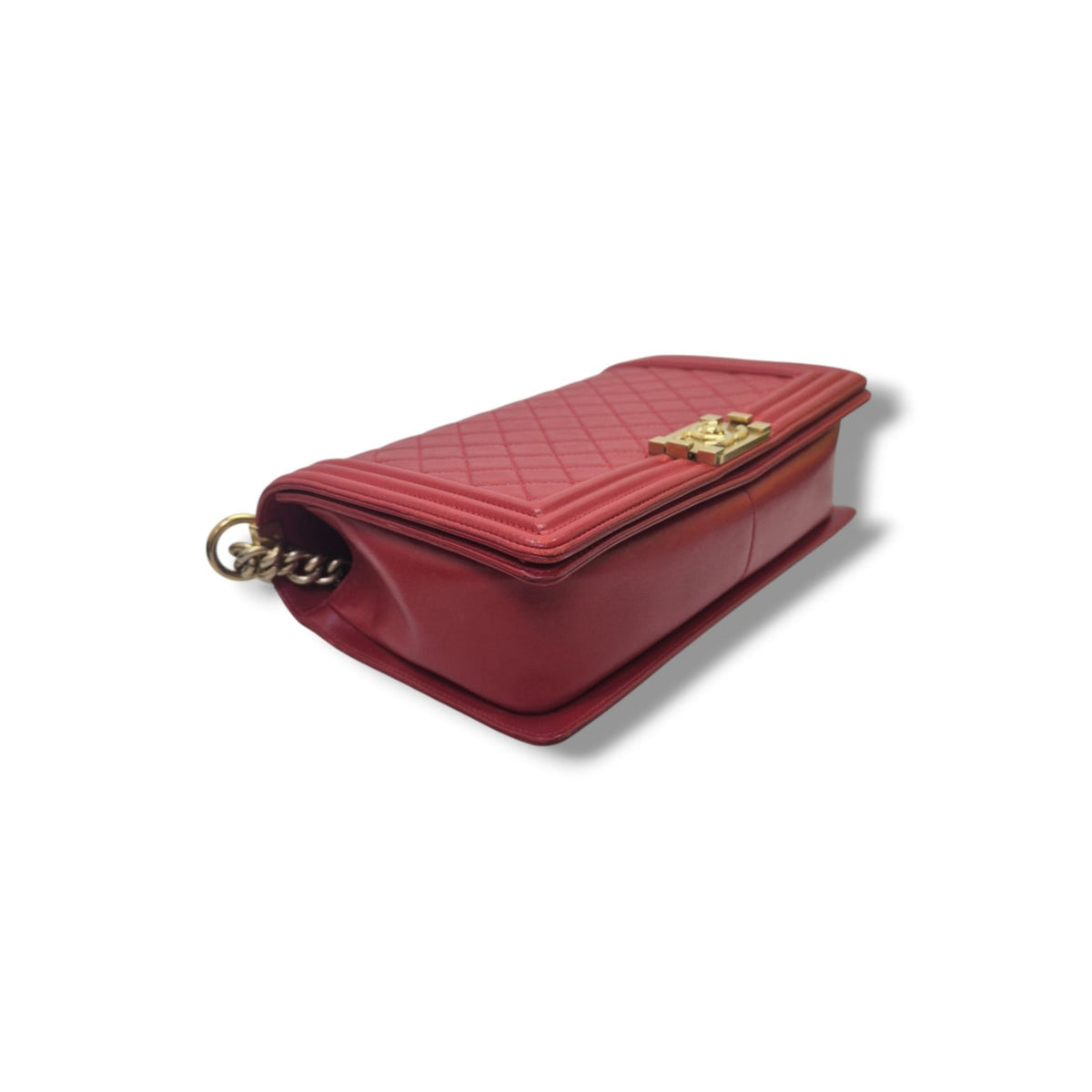 Chanel Boy Large Lambskin Ghw (Red)