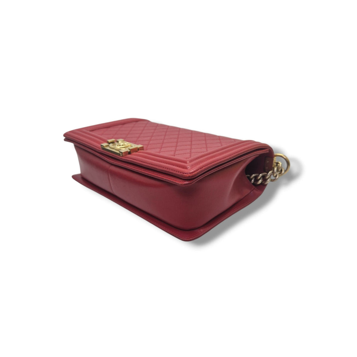 Chanel Boy Large Lambskin Ghw (Red)