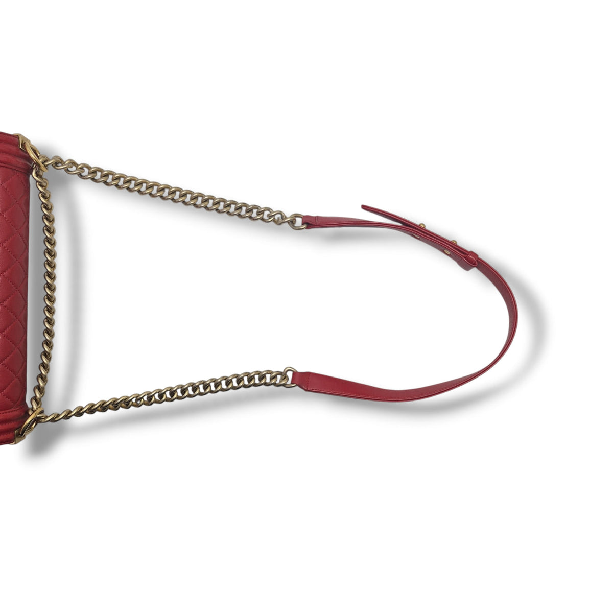 Chanel Boy Large Lambskin Ghw (Red)
