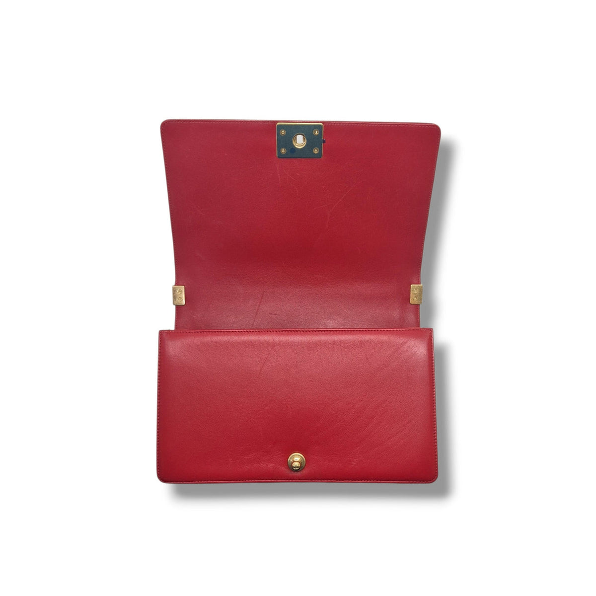 Chanel Boy Large Lambskin Ghw (Red)