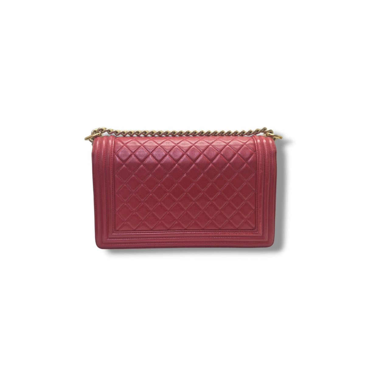 Chanel Boy Large Lambskin Ghw (Red)