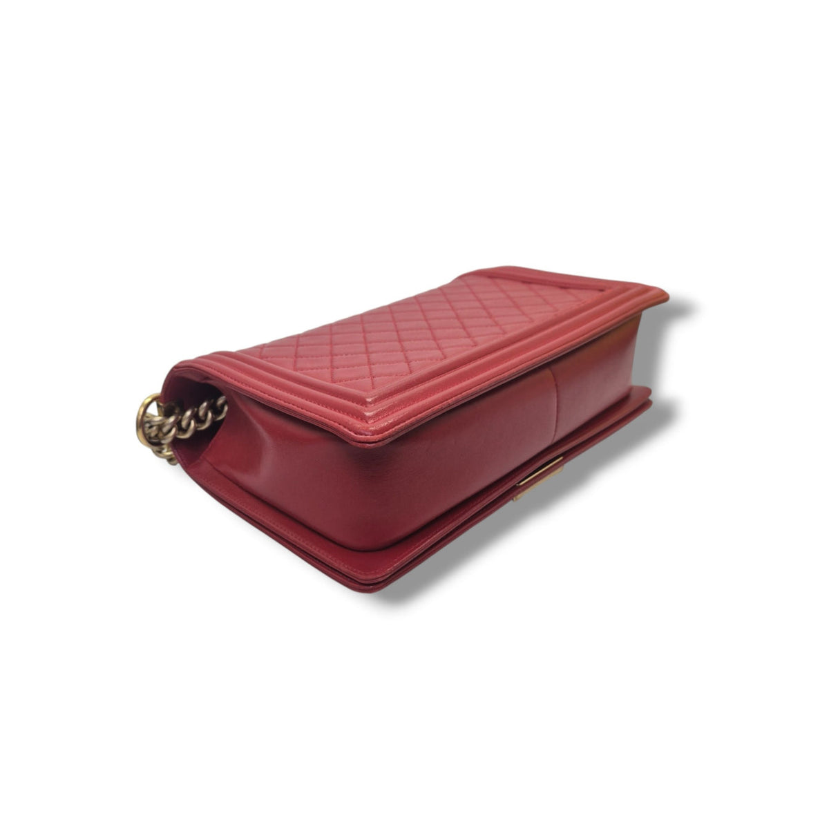 Chanel Boy Large Lambskin Ghw (Red)