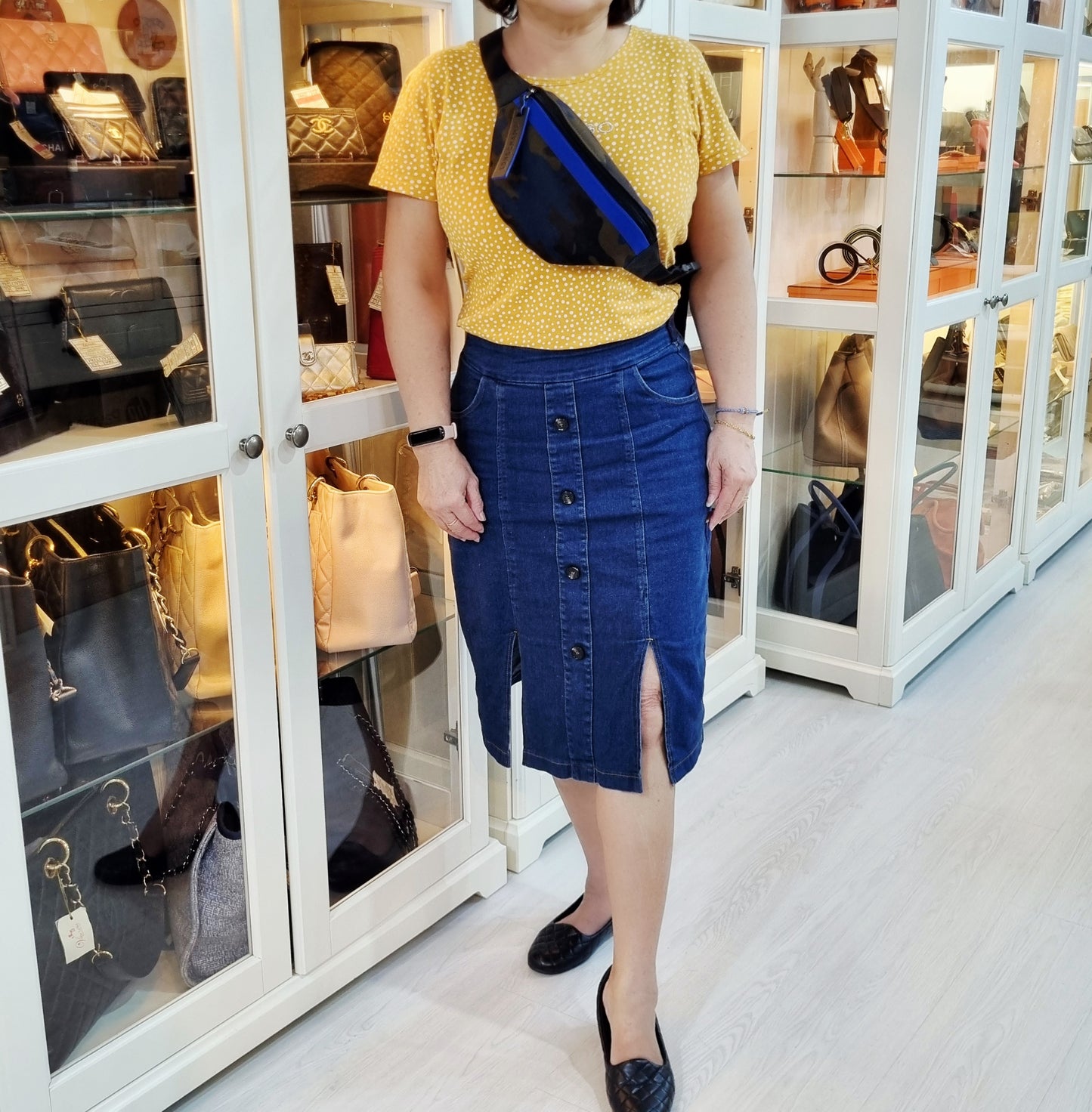 Longchamp Gabin Canvas Belt Bag Shw (Navy Blue)