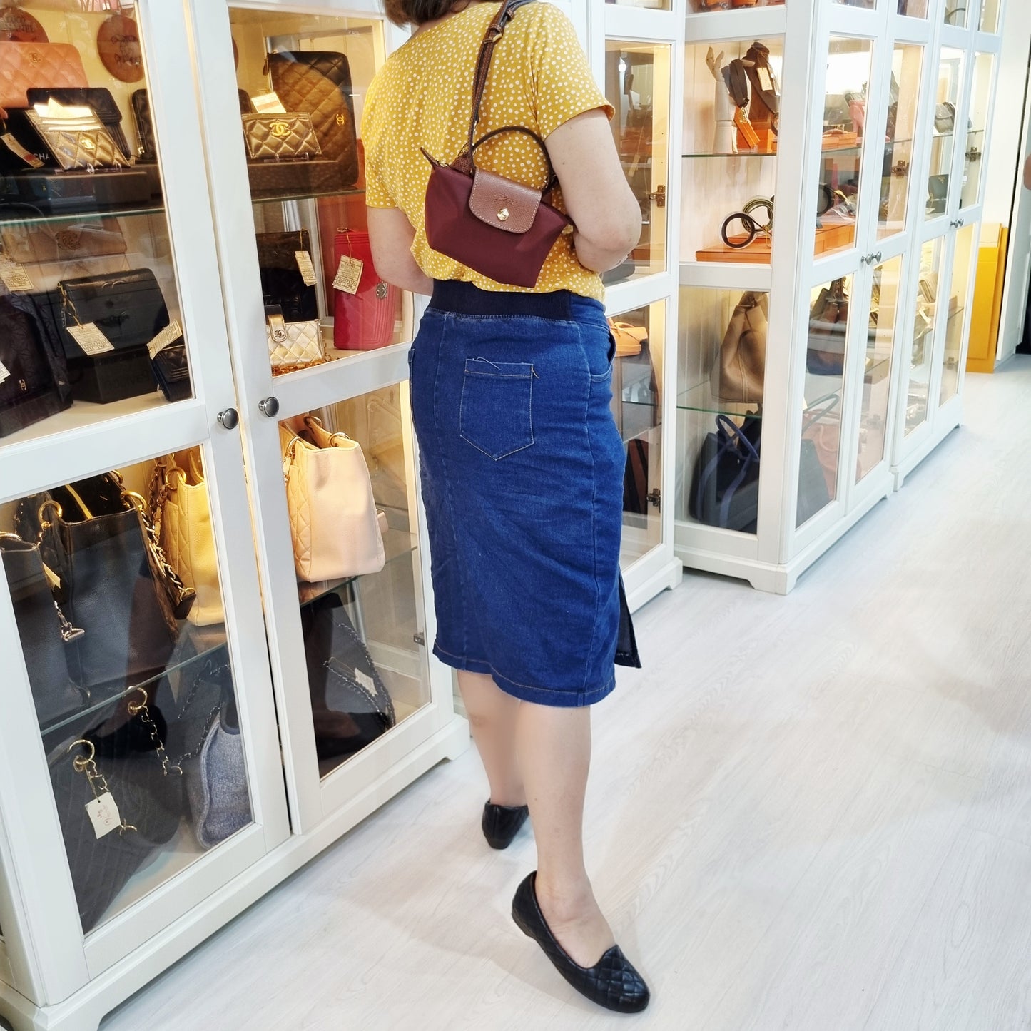 Longchamp Le Pliage Original Recycled Canvas Pouch W/Handle Ghw (Burgundy)