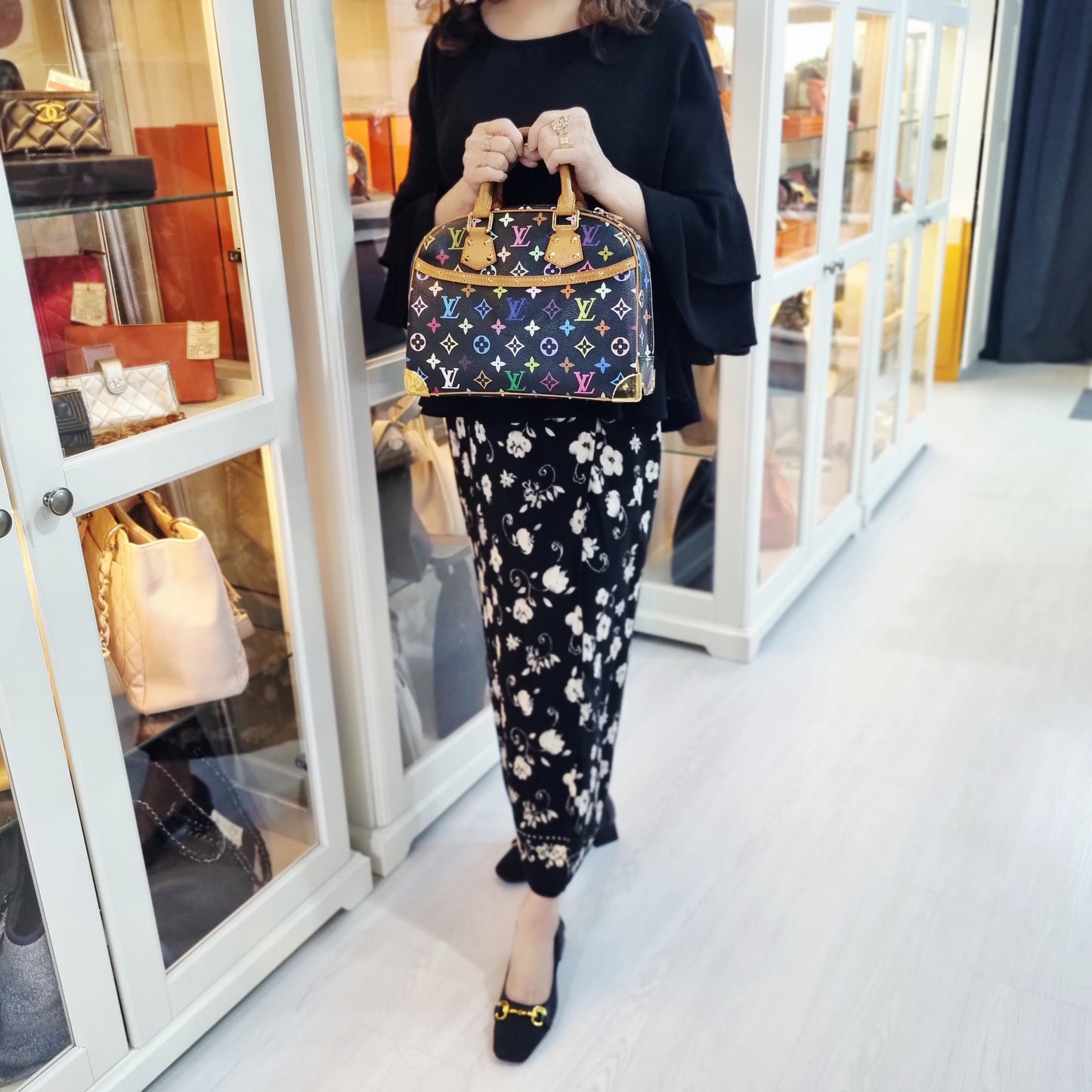 Louis Vuitton Trouville Monogram Multicolor Black Ghw