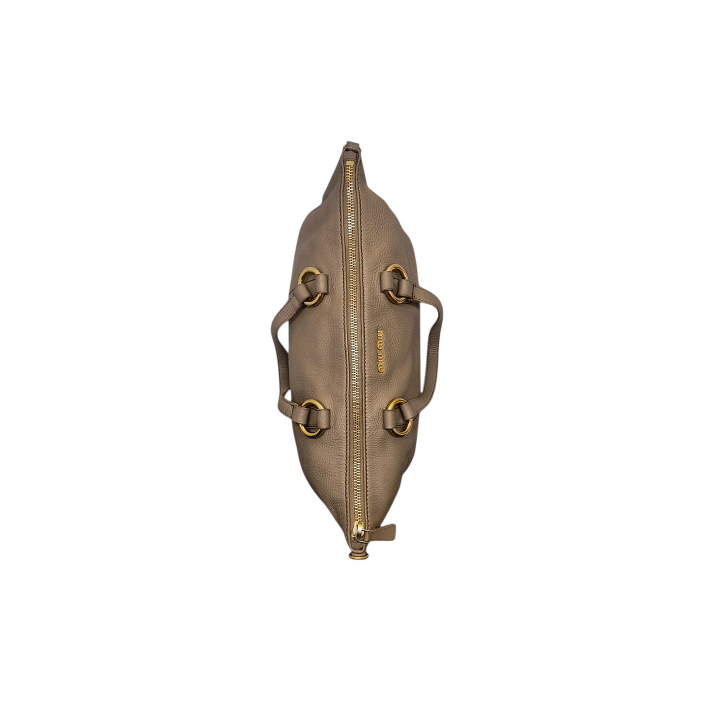 Miu Miu Pebbled Leather Tote Ghw (Light Brown)