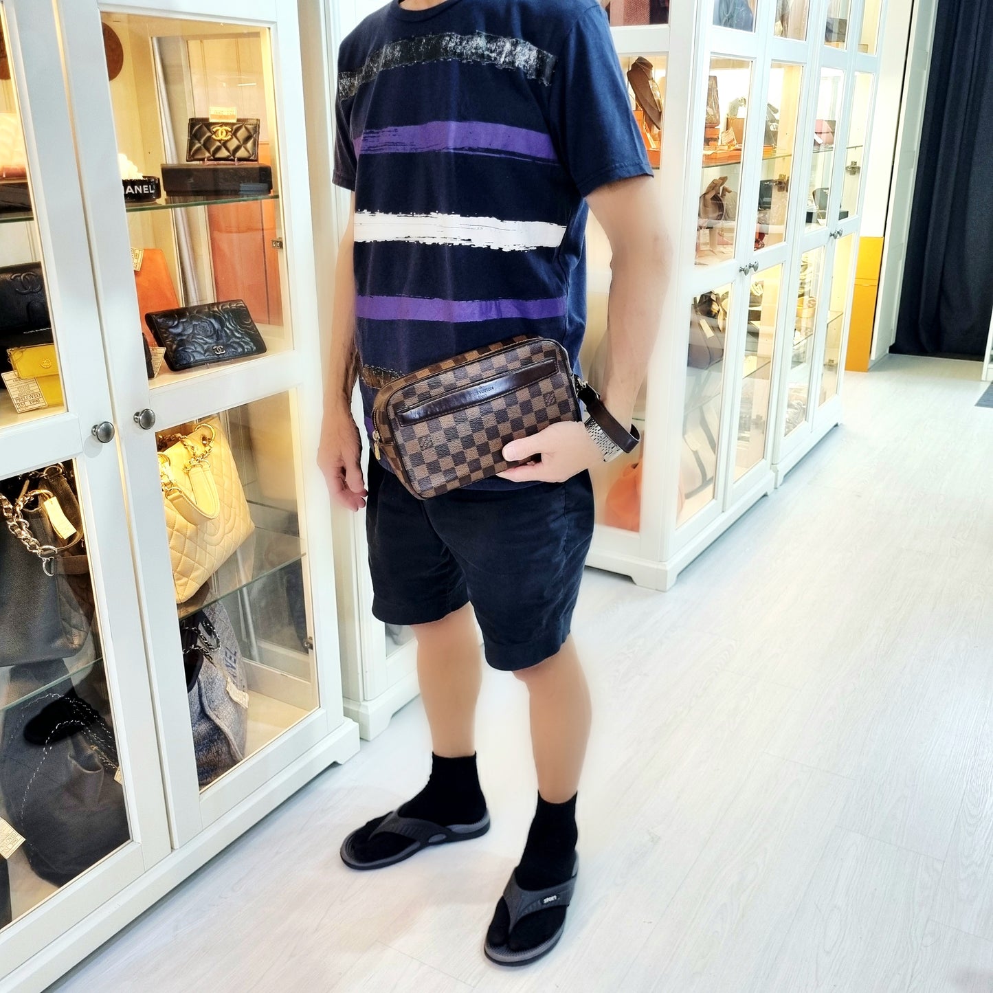 Louis Vuitton Saint Paul Clutch Damier Ebene Ghw