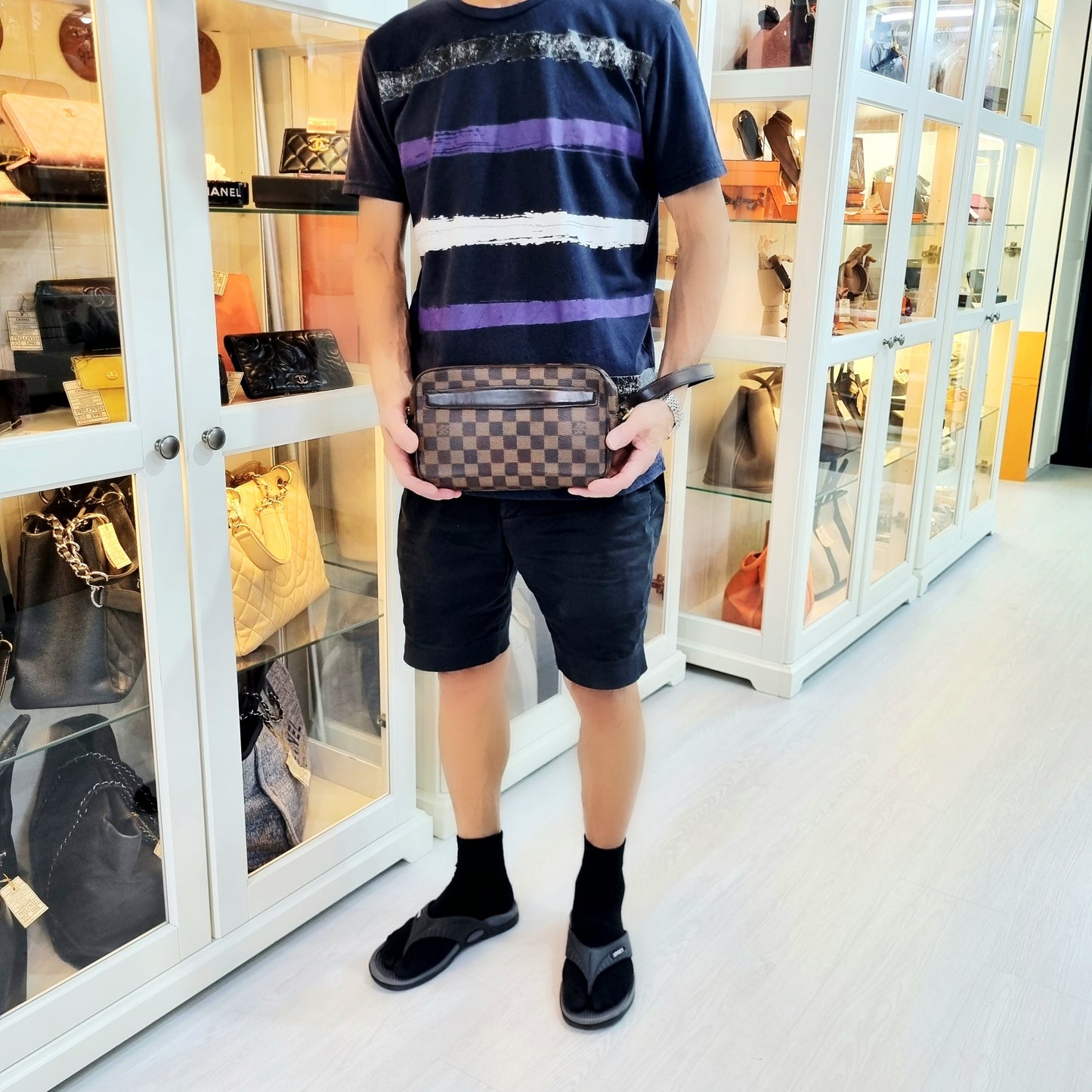 Louis Vuitton Saint Paul Clutch Damier Ebene Ghw