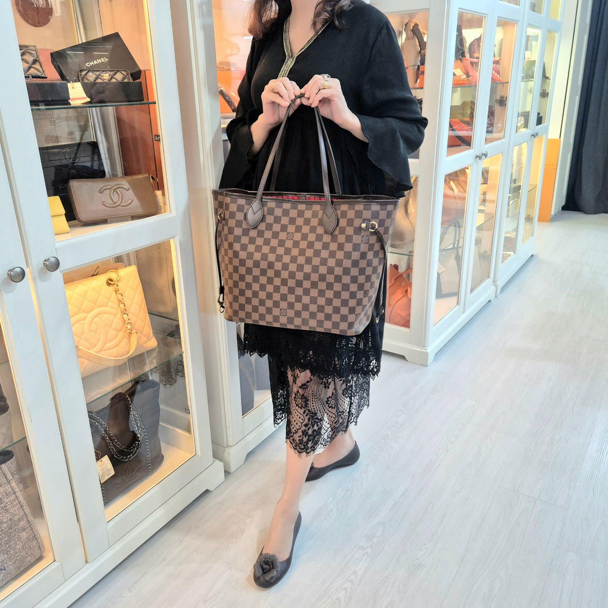 Louis Vuitton Neverfull MM Damier Ebene Ghw