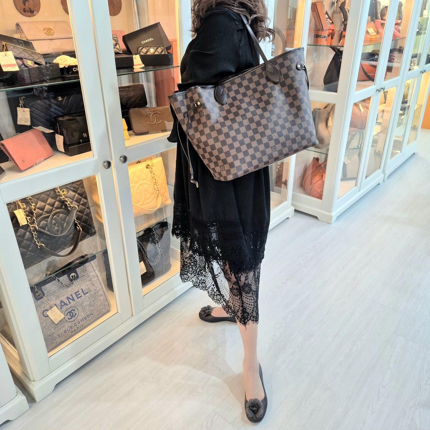 Louis Vuitton Neverfull MM Damier Ebene Ghw
