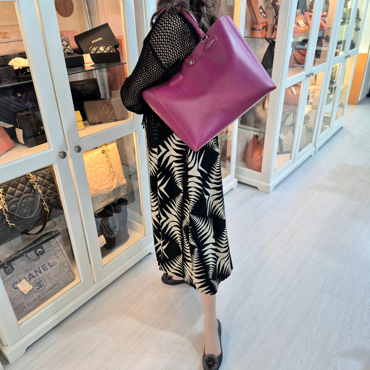 Loewe Leo Leather Tote Shw (Fuchsia/Orange)