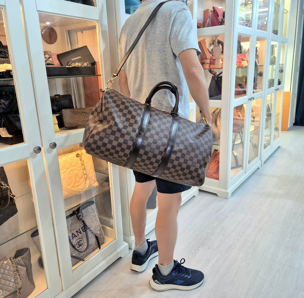 Louis Vuitton Keepall 45B Damier Ebene Ghw