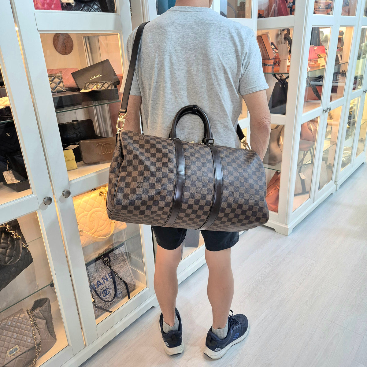 Louis Vuitton Keepall 45B Damier Ebene Ghw