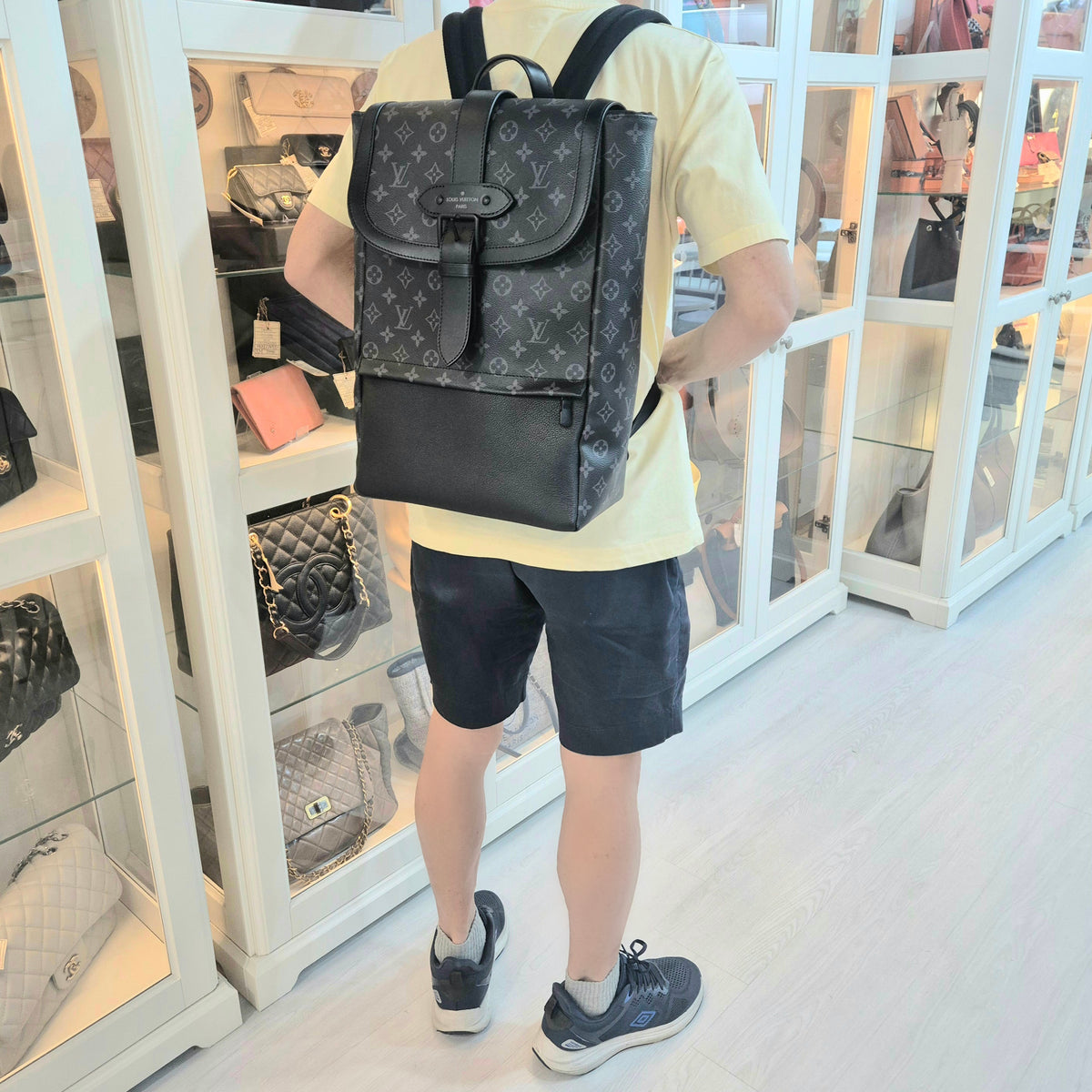 Louis Vuitton Saumur Backpack Monogram Eclipse Matte Black Hw