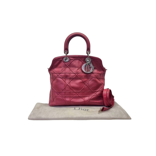 Christian Dior Granville Cannage Quilted Leather Tote Ghw (Red)