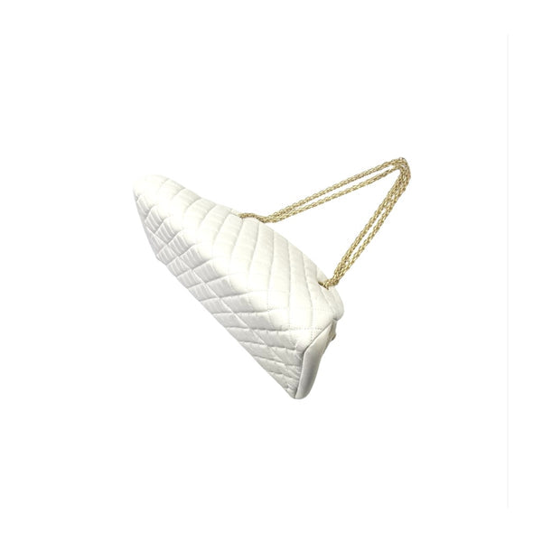 Chanel Mademoiselle Medium Bowling Calf Leather Bag Ghw (White)