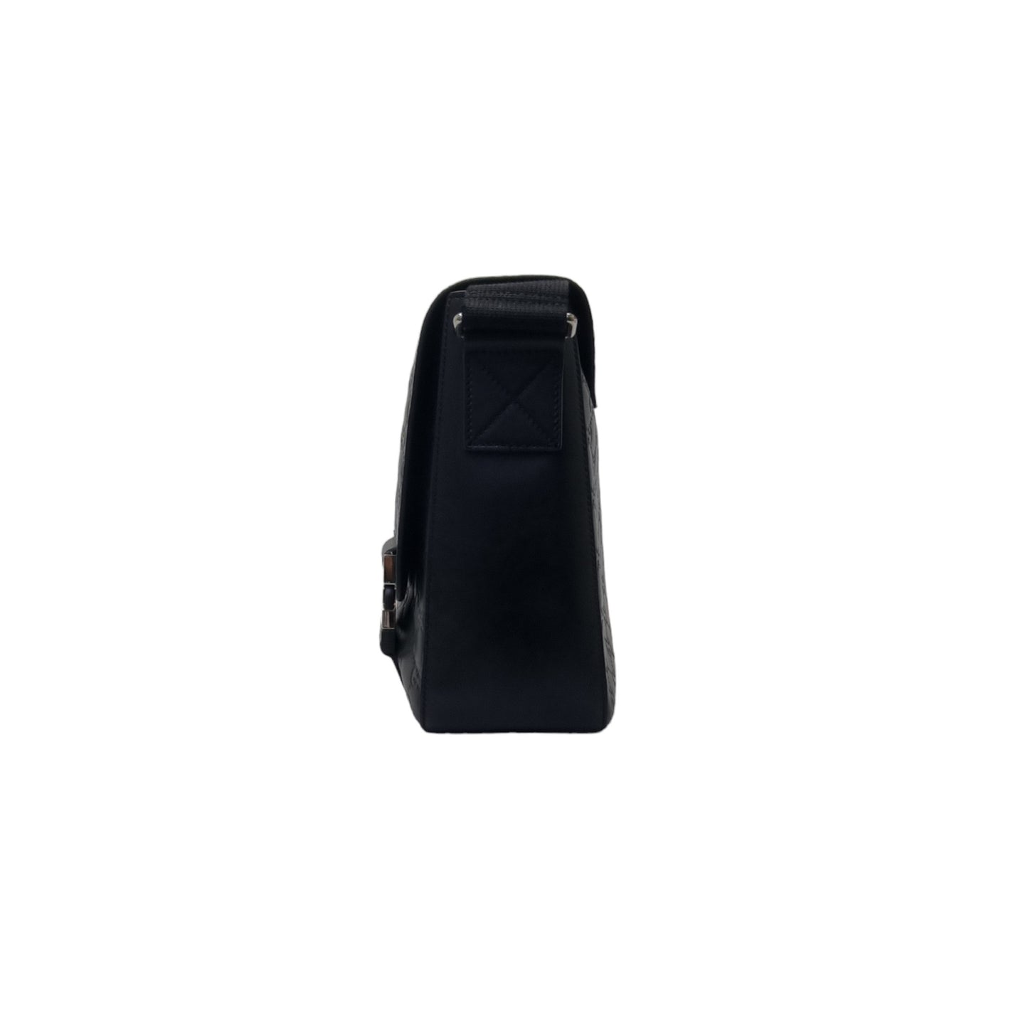 Gucci Signature Leather Messenger Bag Shw (Black)