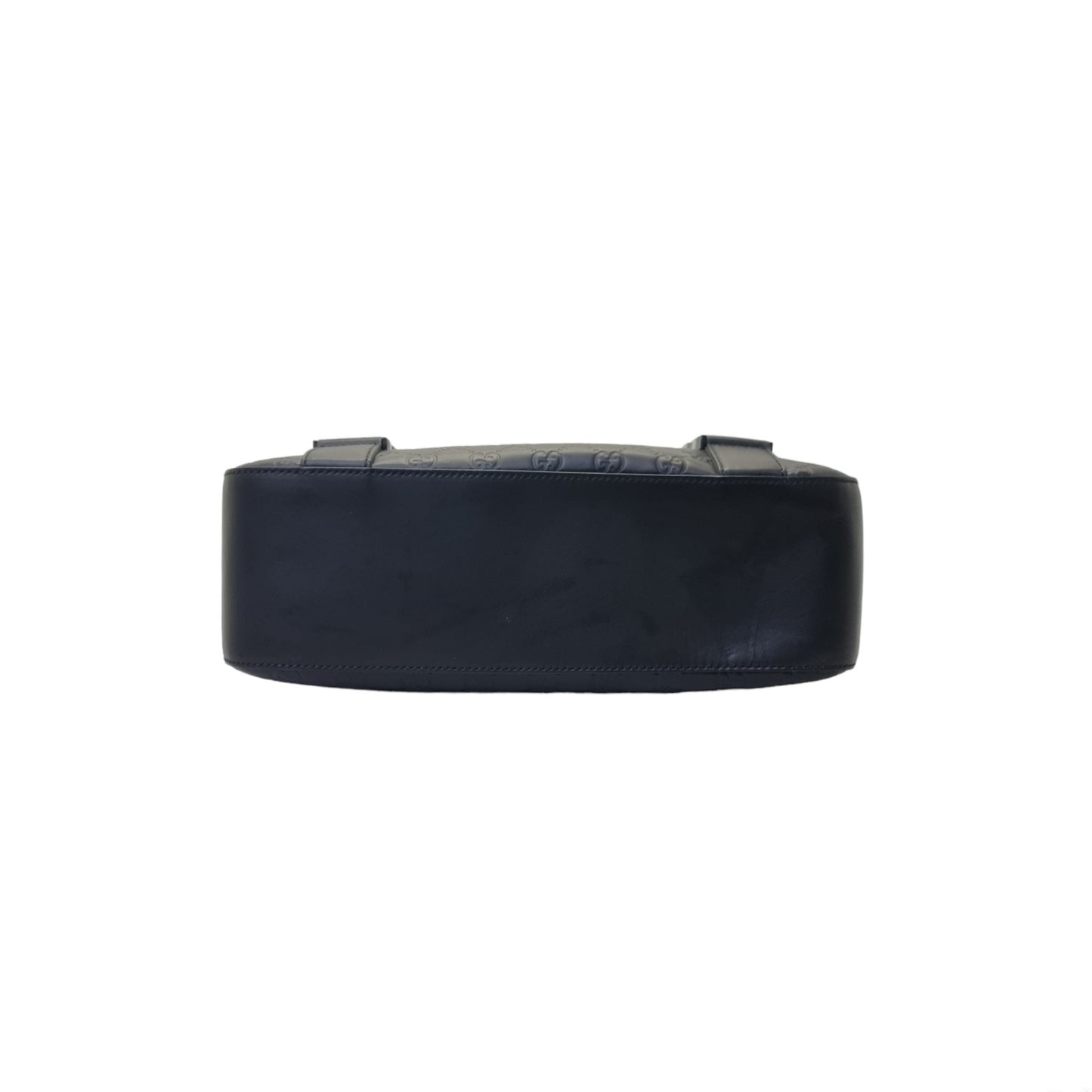 Gucci Signature Leather Messenger Bag Shw (Black)