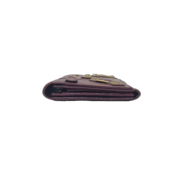 Balenciaga Bifold Continental Leather Long Wallet (Burgundy)