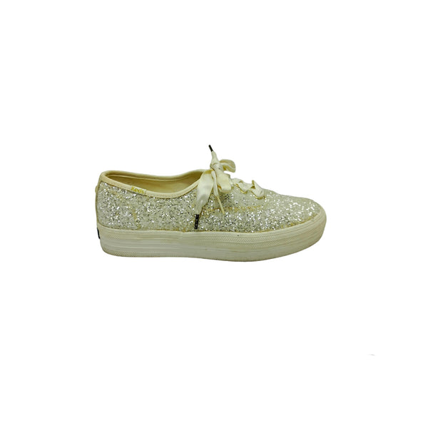 Kate Spade Keds New York Triple Glitter Sneakers (Cream)