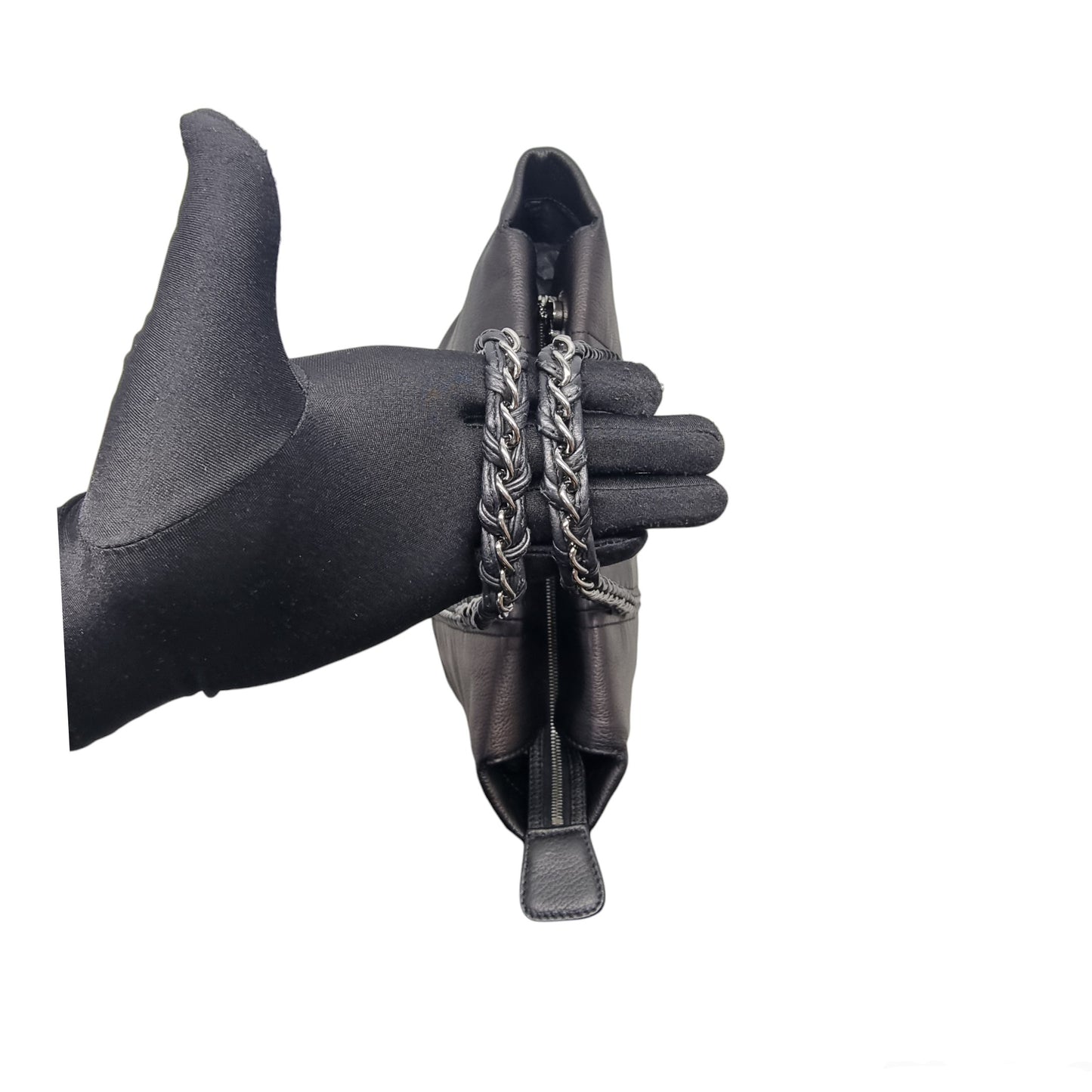 Chanel Luxe Ligne Leather Shoulder Bag Shw (Black)