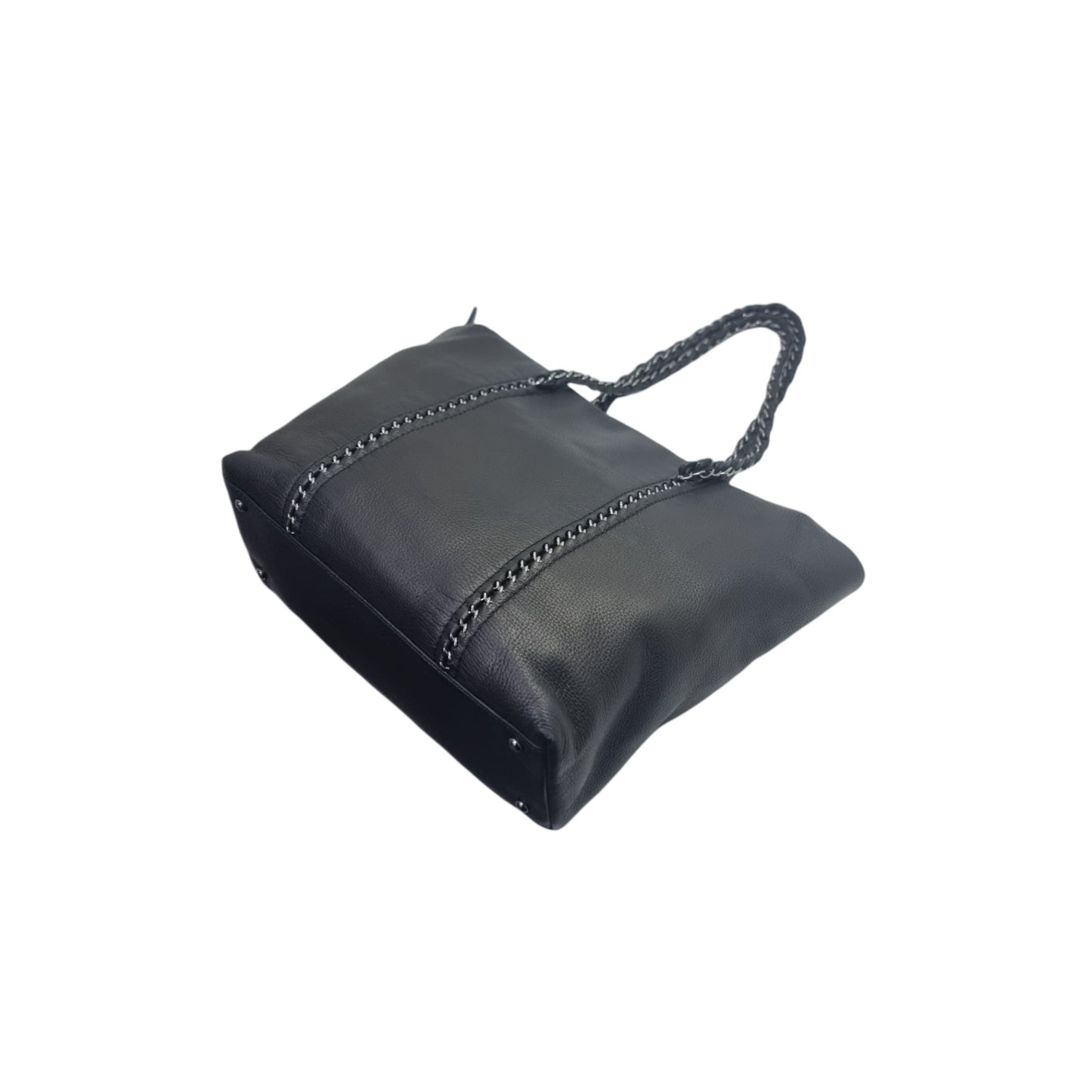 Chanel Luxe Ligne Leather Shoulder Bag Shw (Black)