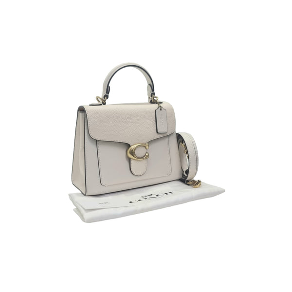 Coach Tabby 20 Top Handle Calf & Pebbled Leather Bronze Hw (Ivory)