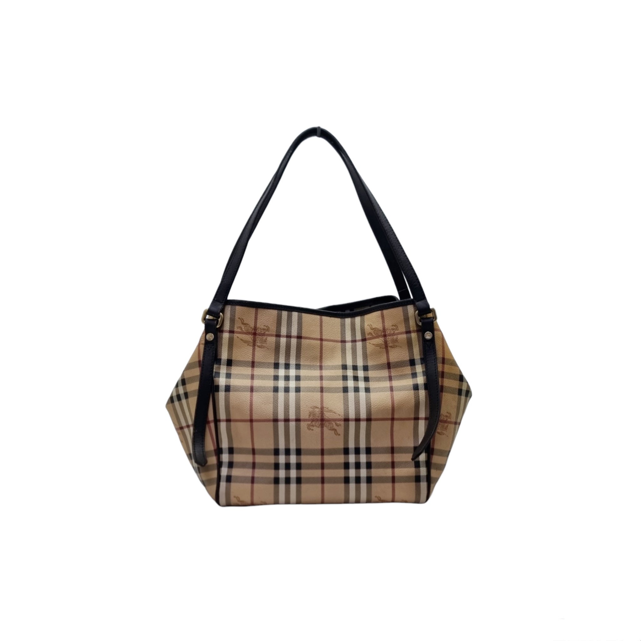 Burberry Haymarket Check Canterbury Canvas Hobo Bag Ghw (Dark Brown)