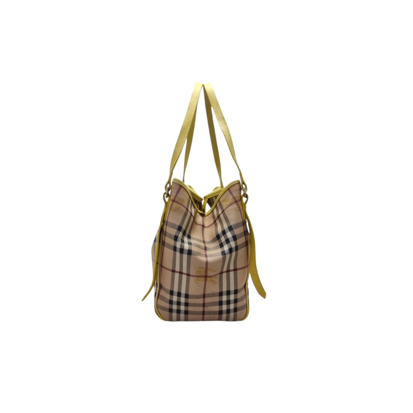 Burberry Haymarket Check Canterbury Canvas Hobo Bag Ghw (Yellow)