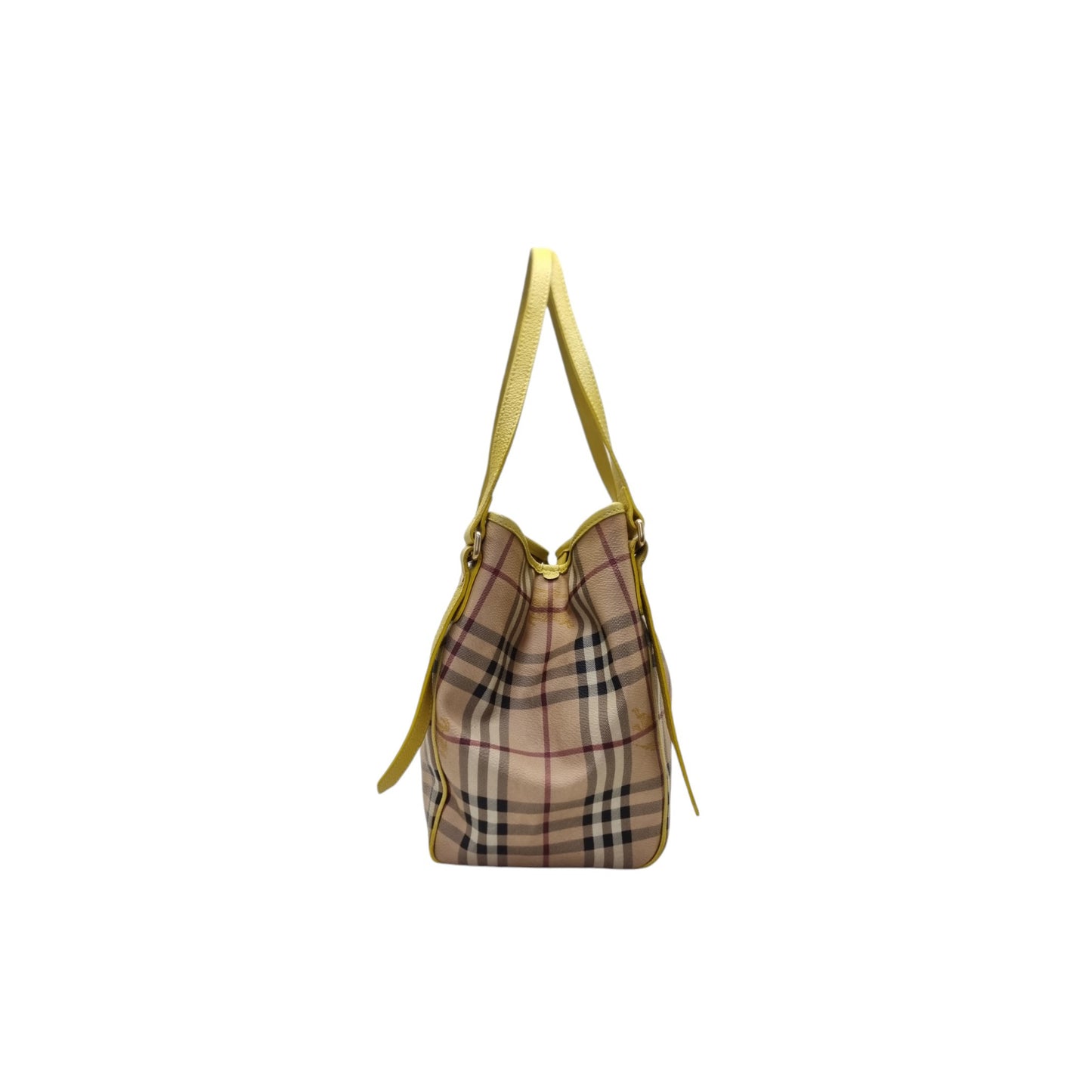 Burberry Haymarket Check Canterbury Canvas Hobo Bag Ghw (Yellow)