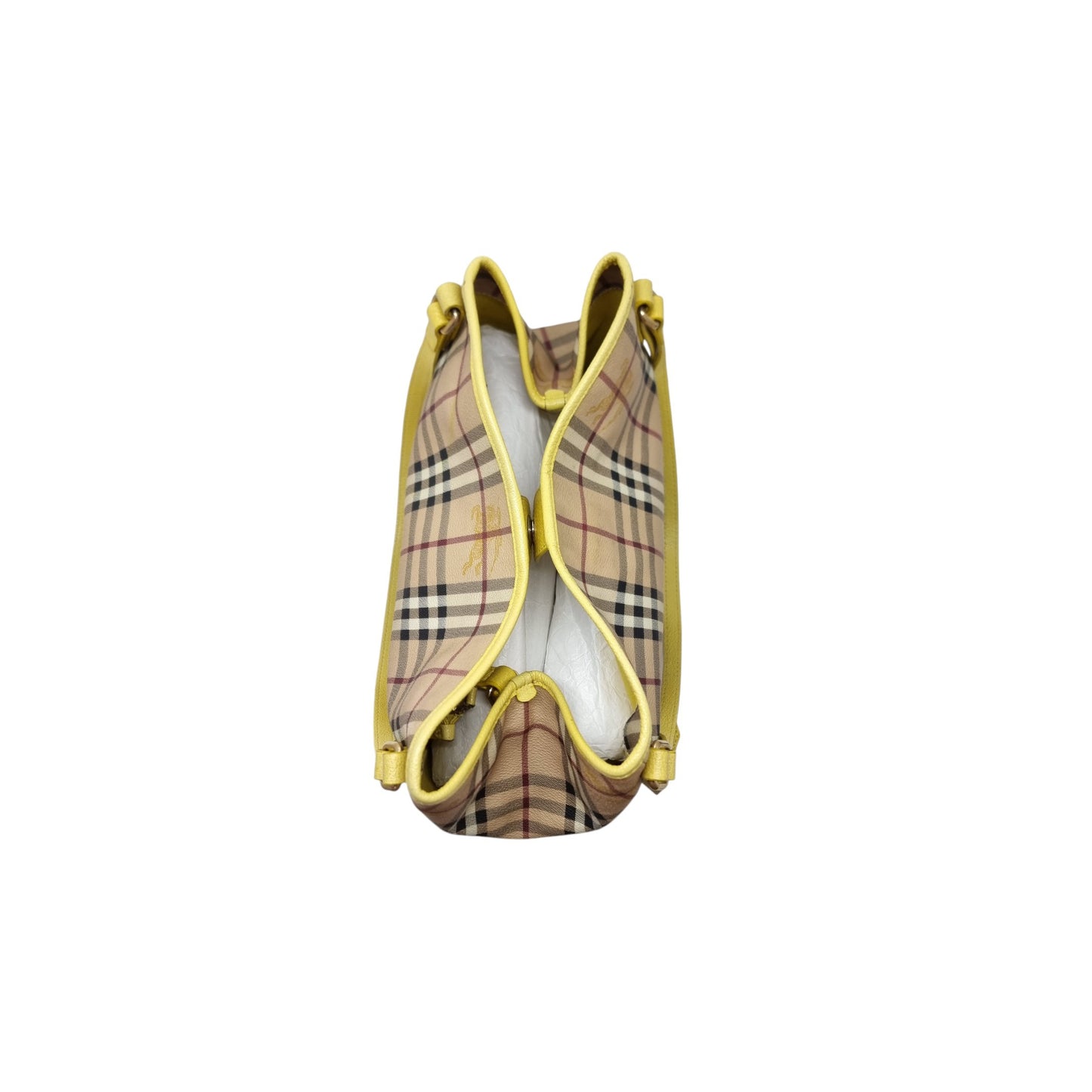Burberry Haymarket Check Canterbury Canvas Hobo Bag Ghw (Yellow)