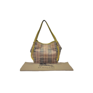 Burberry Haymarket Check Canterbury Canvas Hobo Bag Ghw (Yellow)