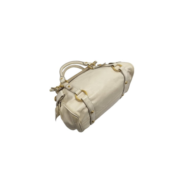 Miu Miu Bow Leather Satchel Ghw (Bianco/Ivory)