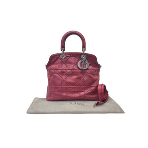 Christian Dior Granville Cannage Quilted Leather Tote Ghw (Red)